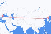 Lennot Yangyangin maakunnasta, Etelä-Korea Istanbuliin, Turkki