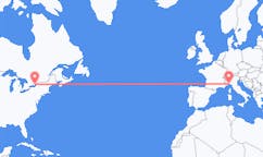 Flyrejser fra Kingston, Canada til Genova, Italien