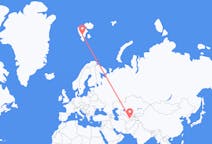 Voos de Qarshi, Uzbequistão para Svalbard, Svalbard e Jan Mayen