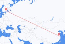 Flyg från Yangzhou, Kina till Villmanstrand, Finland