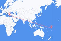 Flights from Funafuti to Santorini