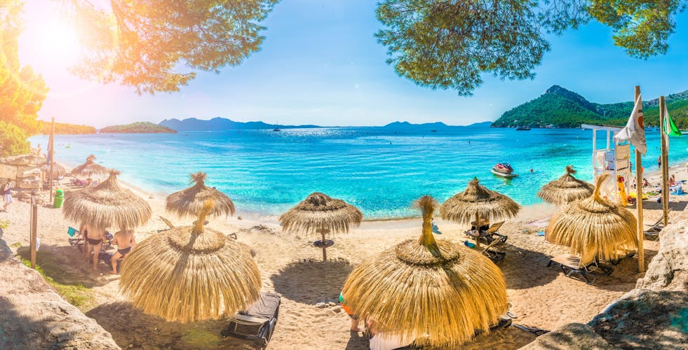 Photo of beautiful beach Playa de Formentor, Palma Mallorca, Spain.