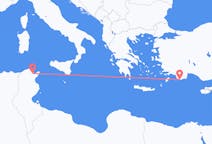 Flyreiser fra Tunis, Tunisia til Kastellorizo, Hellas