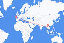 Flyreiser fra Loei Province, Thailand til Santiago de Compostela, Spania