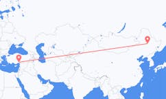 Lennot Daqingista, Kiina Adanalle, Turkki