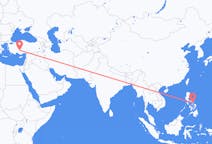 Flug frá Legazpi, Filippseyjum til Konya, Tyrklandi