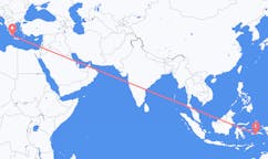 Flyreiser fra Ambon, Maluku, Indonesia til Kythera, Hellas