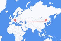 Flyreiser fra Changchun, Kina til Perugia, Italia