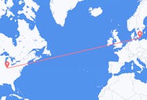 미국 인디애나폴리스에서 출발해 덴마크 보른홀름으로(으)로 가는 항공편