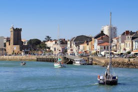 photo of beach of Les Sables d'Olonne, commune in the Vendée department in the Pays de la Loire region in western France.