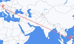 Flyrejser fra Kota Kinabalu, Malaysia til Friedrichshafen, Tyskland