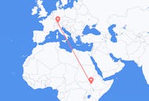 Flüge von Gambela, Äthiopien nach Thal, die Schweiz