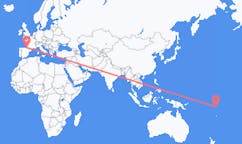 Flights from Funafuti to San Sebastian