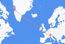 Lennot Genovasta, Italia Aasiaatille, Grönlanti