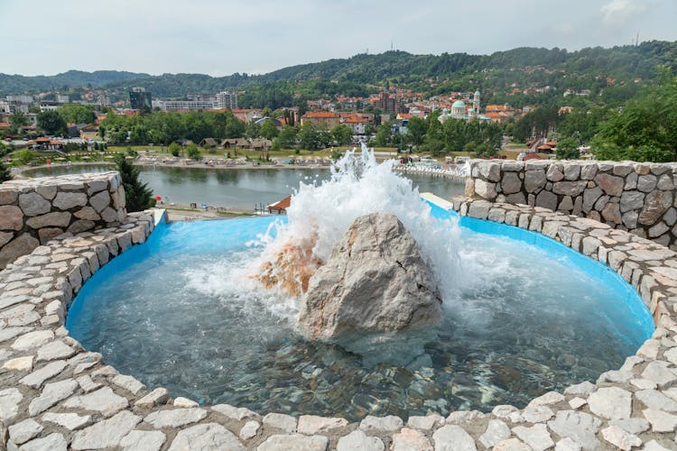 photo of view of City of Tuzla. Panonic lakes. Bosnia and Herzegovina.