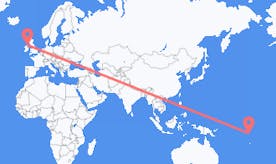 Flyrejser fra Tuvalu til Nordirland