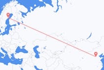 Lennot Shijiazhuangista, Kiina Uumajaan, Ruotsi