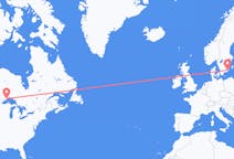Lennot Thunder Baystä, Kanadasta Kalmariin, Ruotsiin