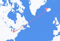 Flyrejser fra Columbus til Reykjavík