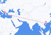 Lennot Zhanjiangista, Kiina Prevezaan, Kreikka