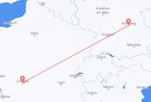 Flyreiser fra Limoges, Frankrike til Nürnberg, Tyskland