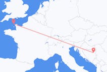 Flyg från Alderney, Guernsey till Tuzla, Bosnien och Hercegovina