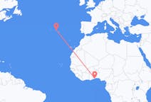 Flyreiser fra Lomé, til Terceira