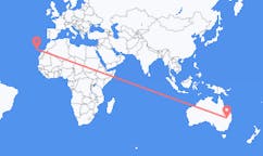 Vluchten van Moree, Australië naar La Palma (ort i Mexiko, Guanajuato, Salamanca), Spanje