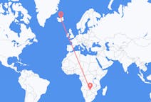 Flyrejser fra Kasane, Botswana til Akureyri, Island