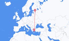 Flights from Santorini to Tartu