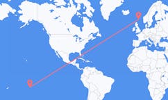Flyrejser fra Huahine, Fransk Polynesien til Lerwick, Skotland