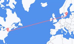 Lennot Allentownista, Yhdysvalloista Kalmariin, Ruotsiin