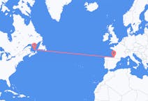Flyreiser fra Les Îles-de-la-Madeleine, Quebec, Canada til San Sebastian, Spania