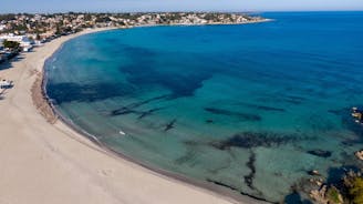 Photo of beautiful crystal clear water at Nature Reserve Oasis of Vendicari, Noto ,Italy.