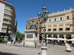 Scenic aerial view of the Agbar Tower in Barcelona in Spain.