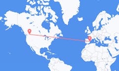 Flyreiser fra Castlegar, Britisk Colombia, Canada til Valencia, Spania
