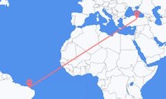 Flyreiser fra Fortaleza, Brasil til Tokat, Tyrkia