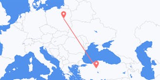 Flyg från Polen till Turkiet