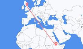 Flyreiser fra Etiopia til England