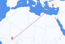 Flyreiser fra Bobo-Dioulasso, Burkina Faso til Antalya, Tyrkia