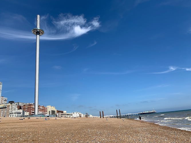 Photo of British airway i360 on Brighton beach front, United Kingdom.