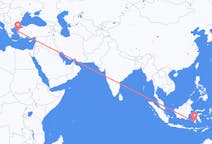 出发地 印度尼西亚望加錫目的地 希腊米蒂利尼的航班