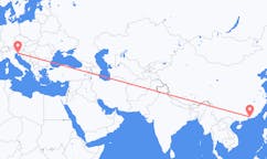 Flug frá Huizhou, Kína til Trieste, Ítalíu