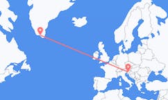 Flyreiser fra Narsaq, Grønland til Ljubljana, Slovenia