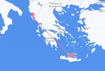 Flyreiser fra Corfu, Hellas til Iraklio, Hellas