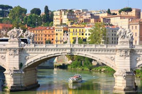 Florence Aerial View of Ponte Vecchio Bridge during Beautiful Sunny Day, Italy