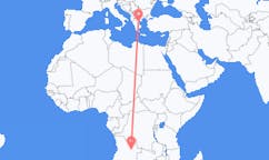 Flyrejser fra Luena, Angola til Volos, Grækenland