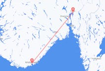 Lennot Kristiansandista Osloon