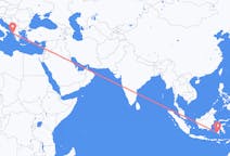 Flyg från Makassar, Indonesien till Korfu, Grekland