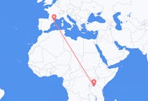 탄자니아 므완자에서 출발해 스페인 지로나로(으)로 가는 항공편